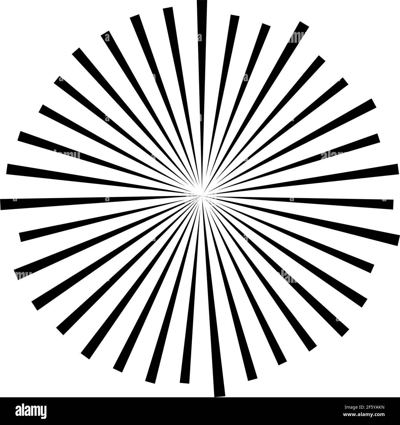 Radial, radiating lines, stripes abstract element for explosion, burst ...