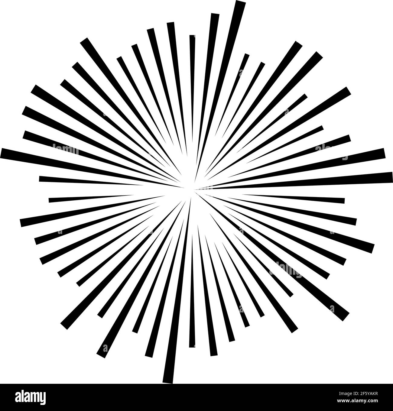 Radial, radiating lines, stripes abstract element for explosion, burst ...