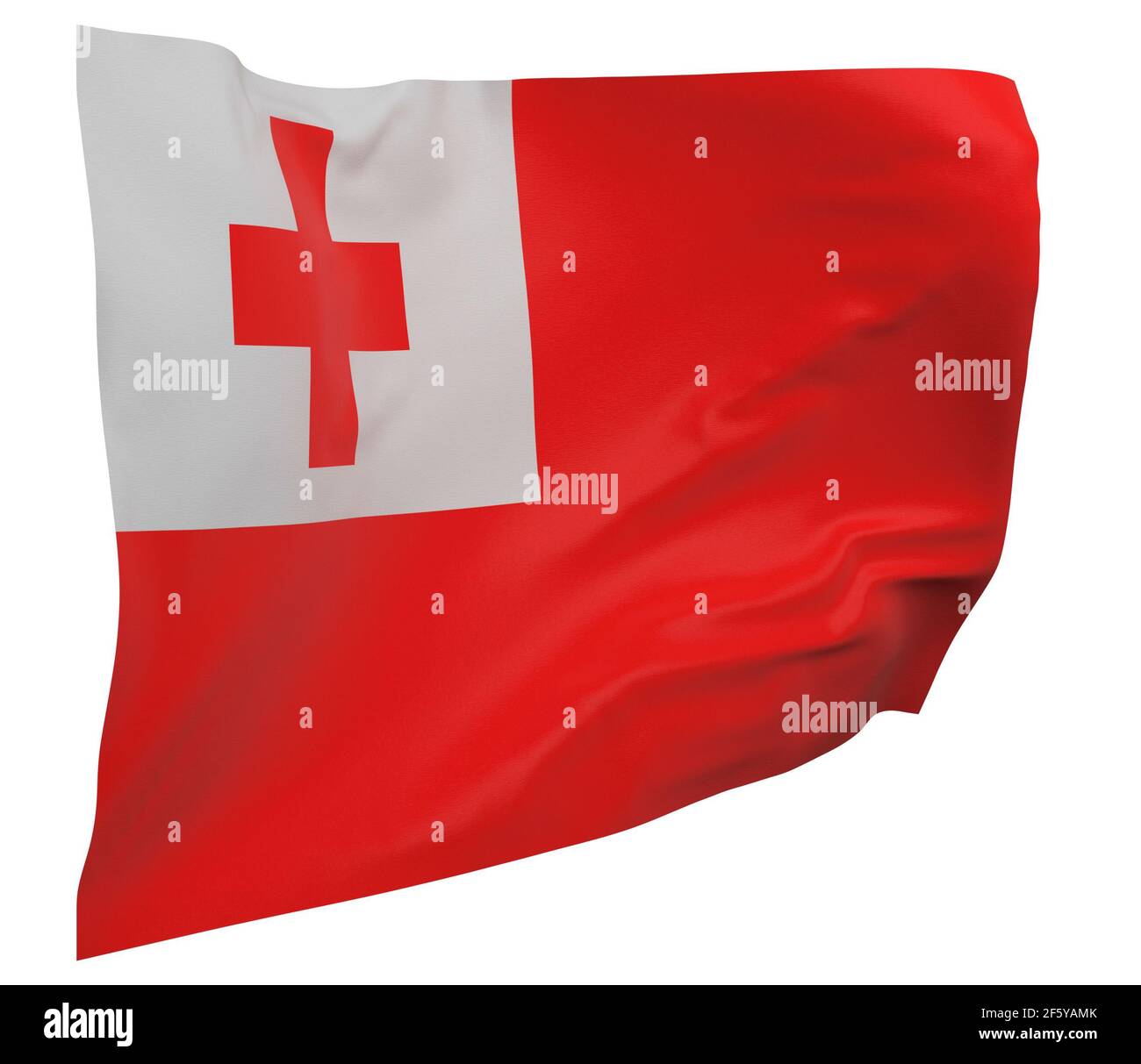 Tonga flag isolated. Waving banner. National flag of Tonga Stock Photo