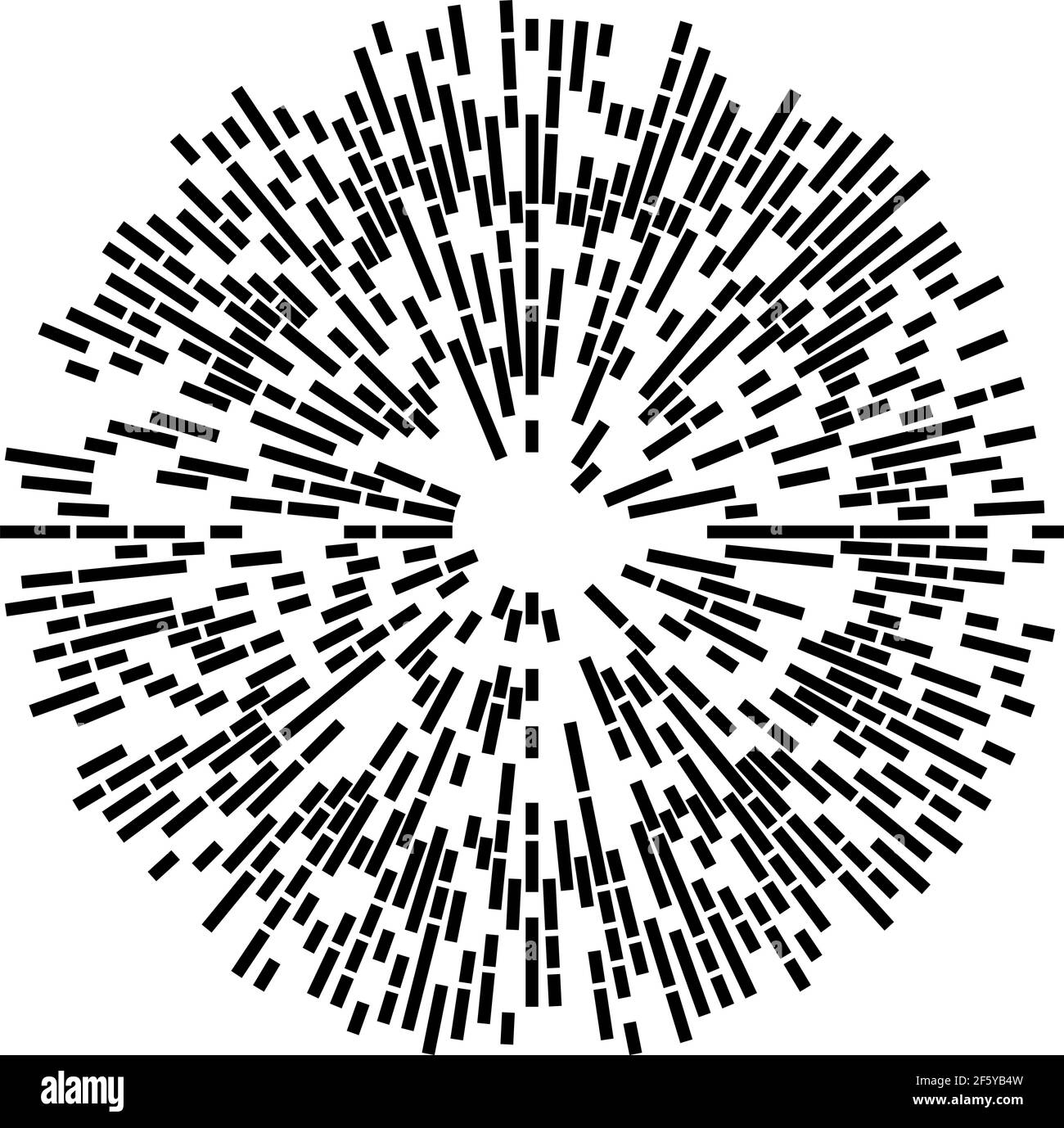 Radial, radiating lines, stripes abstract element for explosion, burst ...