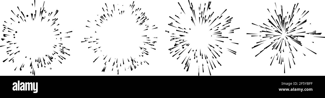 Radial, radiating lines, stripes abstract element for explosion, burst ...