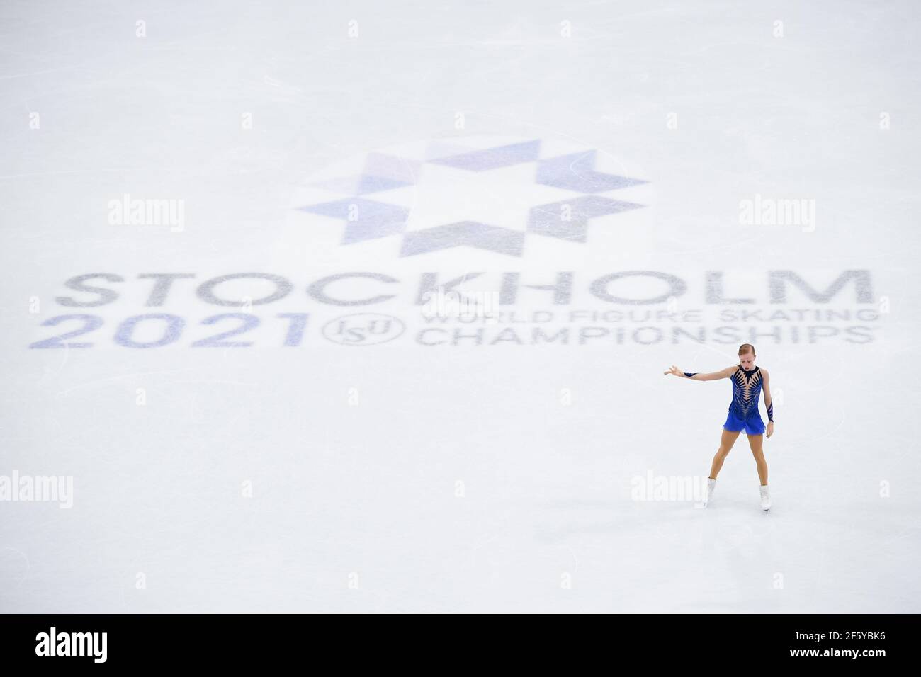 Stockholm, Sweden. 28th March, 2021. Eva Lotta KIIBUS EST, during Ladies Free Program at the ISU World Figure Skating Championships 2021 at Ericsson Globe, on March 26, 2021 in Stockholm, Sweden. Credit: Raniero Corbelletti/AFLO/Alamy Live News Stock Photo