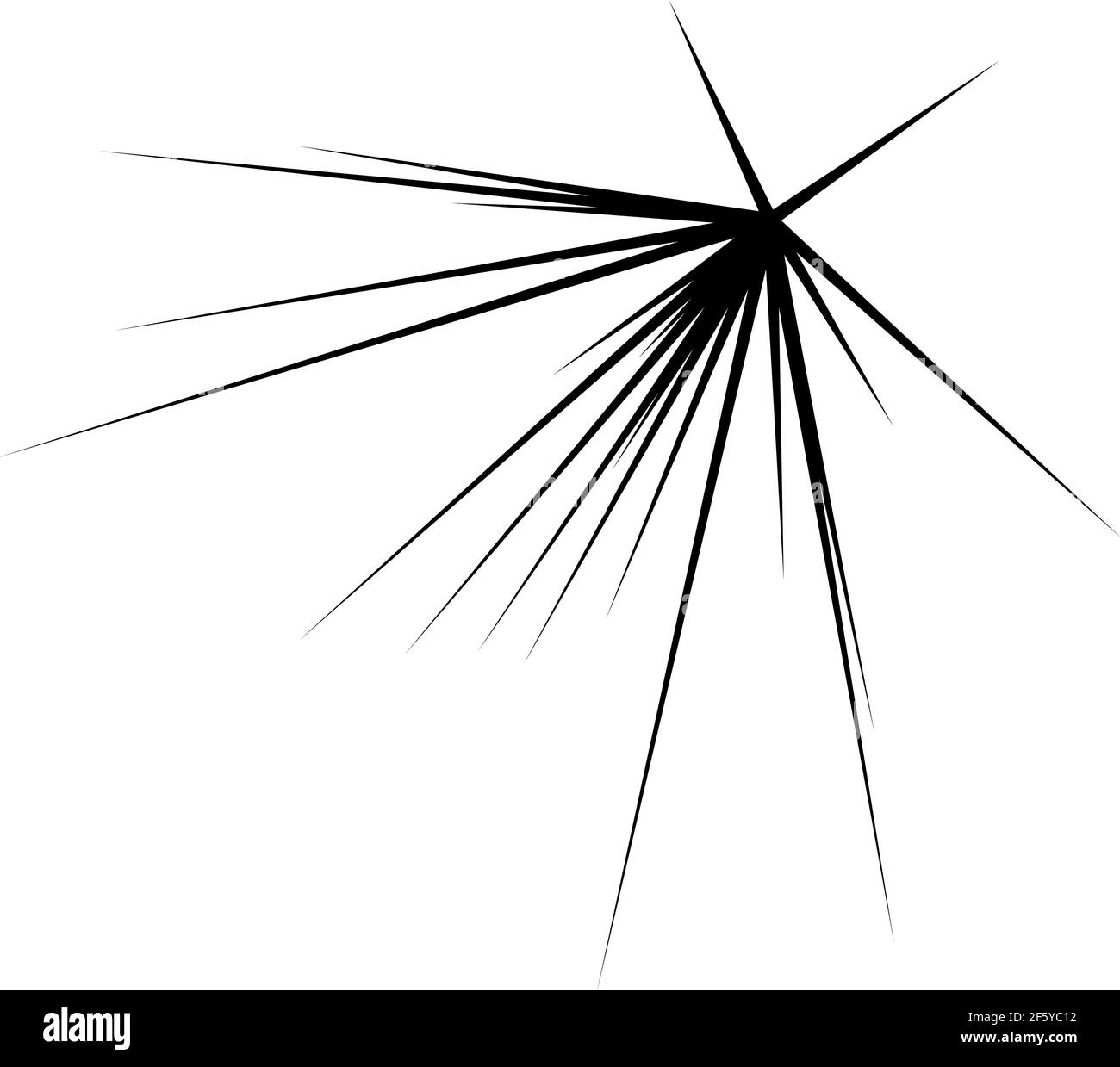 Radial, radiating lines, stripes abstract element for explosion, burst ...