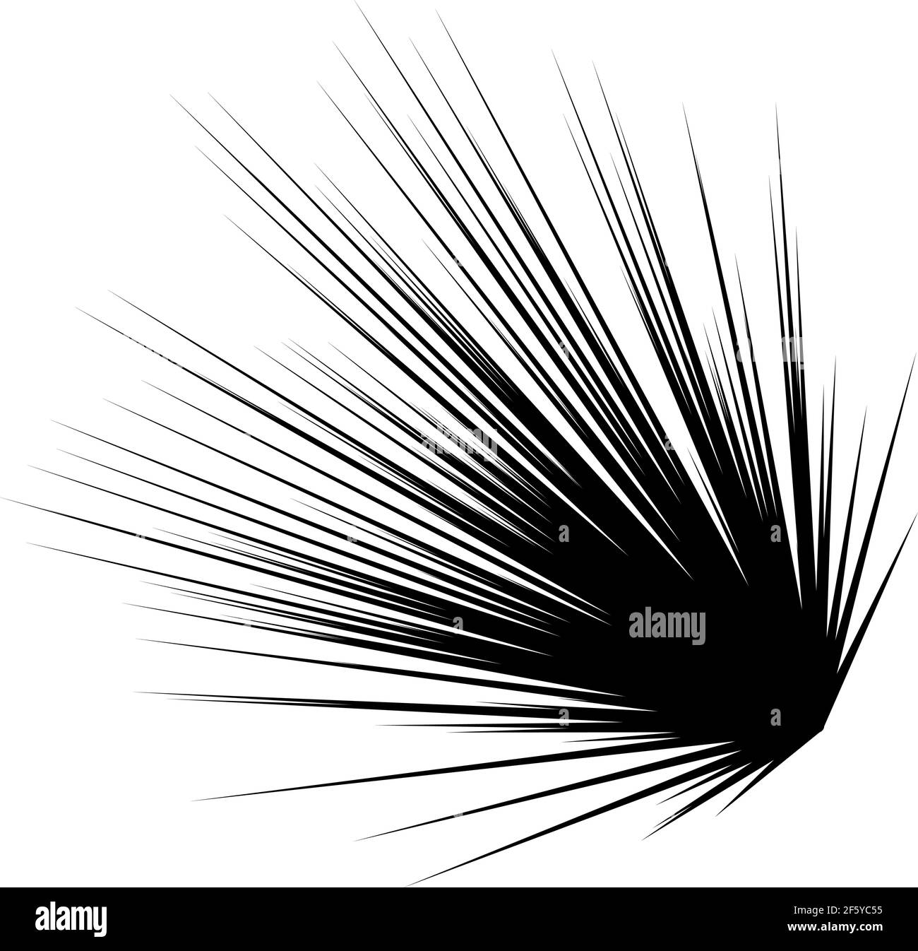 Radial, radiating lines, stripes abstract element for explosion, burst ...