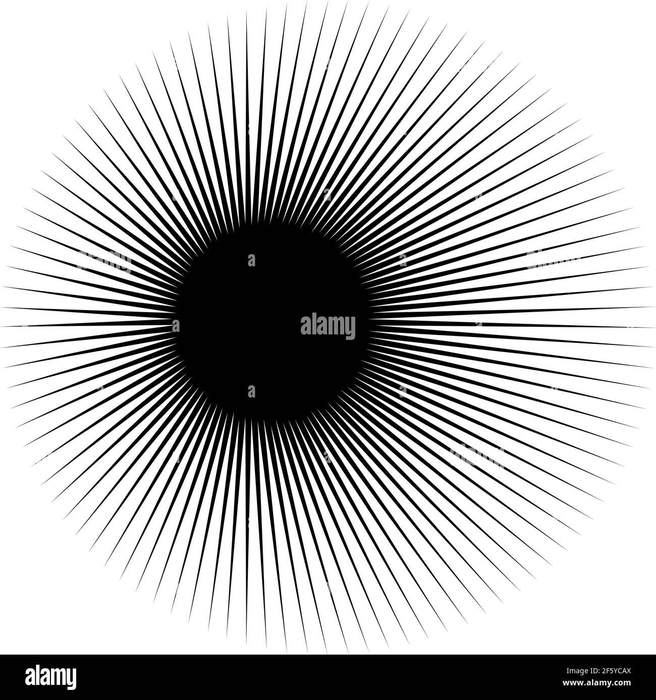 Radial, radiating lines, stripes abstract element for explosion, burst ...