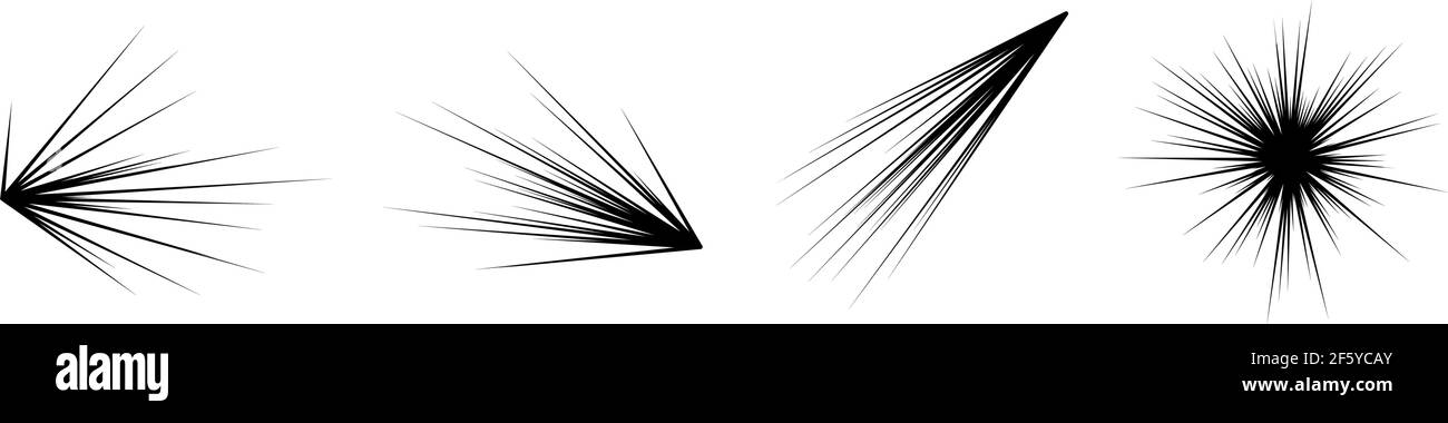 Radial, radiating lines, stripes abstract element for explosion, burst ...