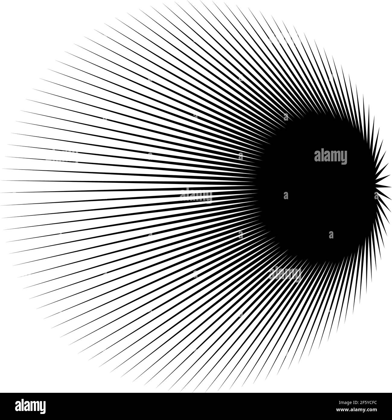 Radial, radiating lines, stripes abstract element for explosion, burst ...