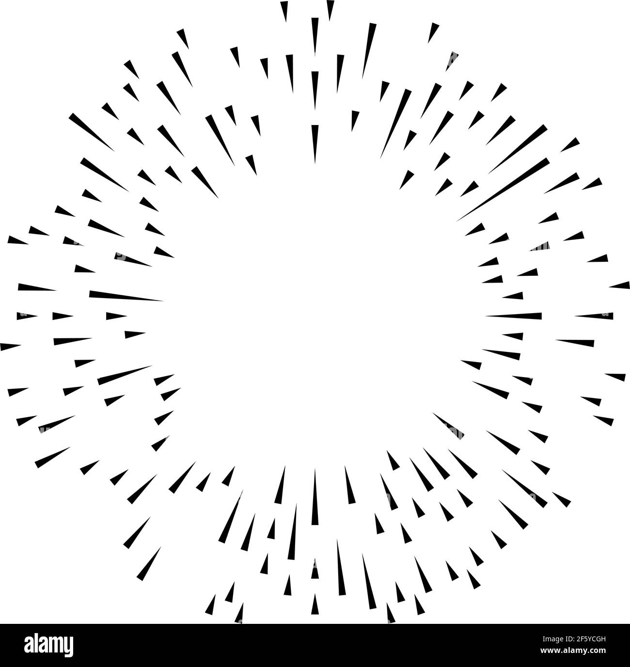 Radial, radiating lines, stripes abstract element for explosion, burst ...