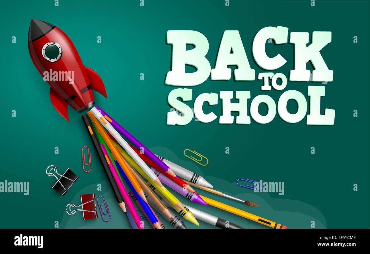 Back to school vector design. Back to school text with educational ...