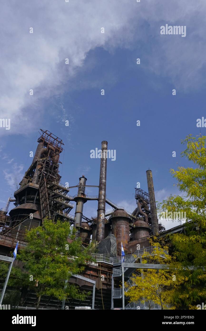 The SteelStacks Cultureal Center that used to be the abandoned Bethlehem Steel long ago,  Bethlehem. PA Stock Photo