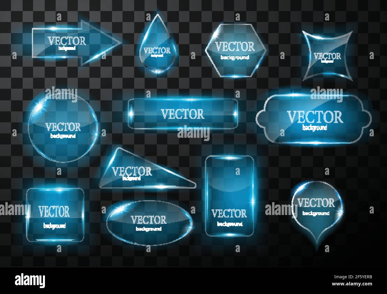 Glass vector button plane. Easy editable background Stock Vector