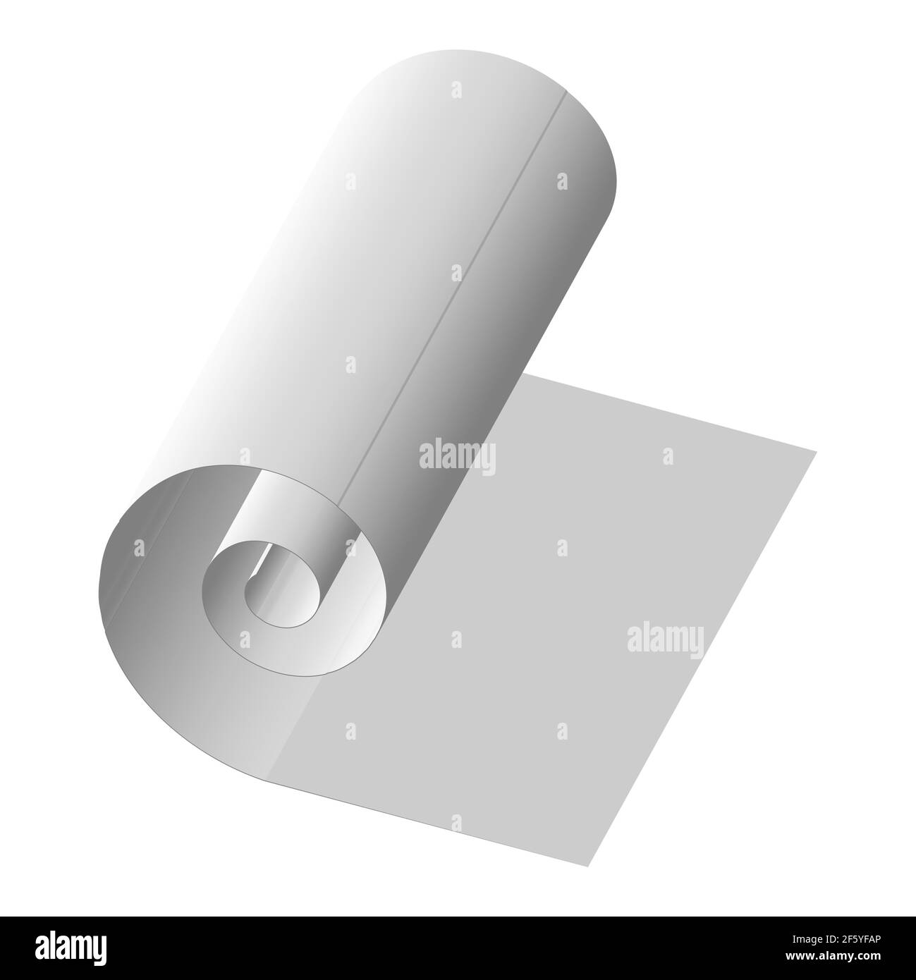 3D paper, cloth material roll icon Stock vector illustration, Clip