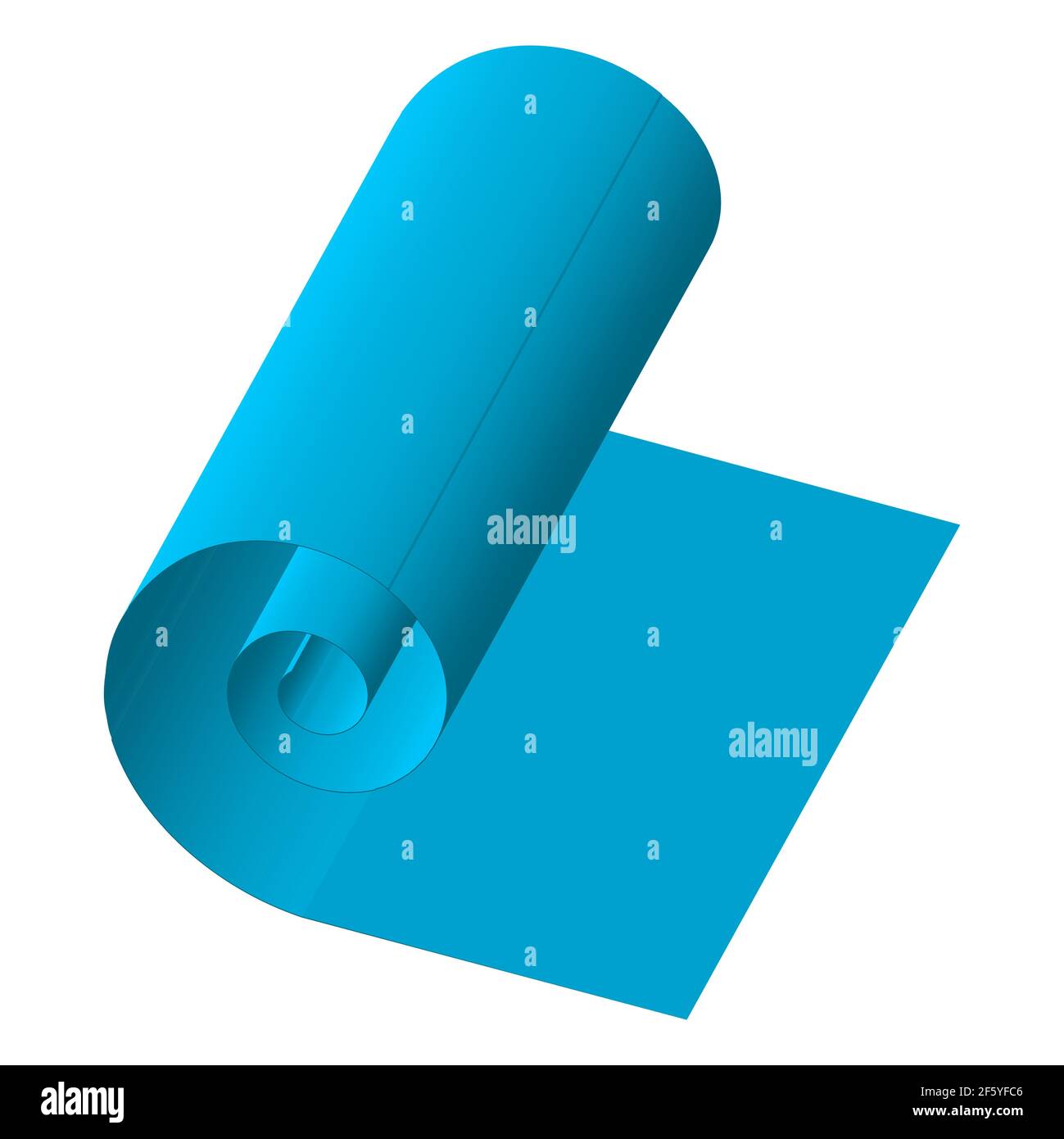 3D paper, cloth material roll icon Stock vector illustration, Clip