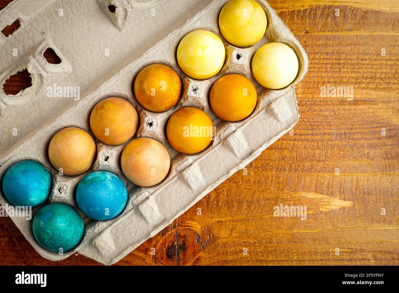 Naturally Dyed Easter Eggs Stock Photo