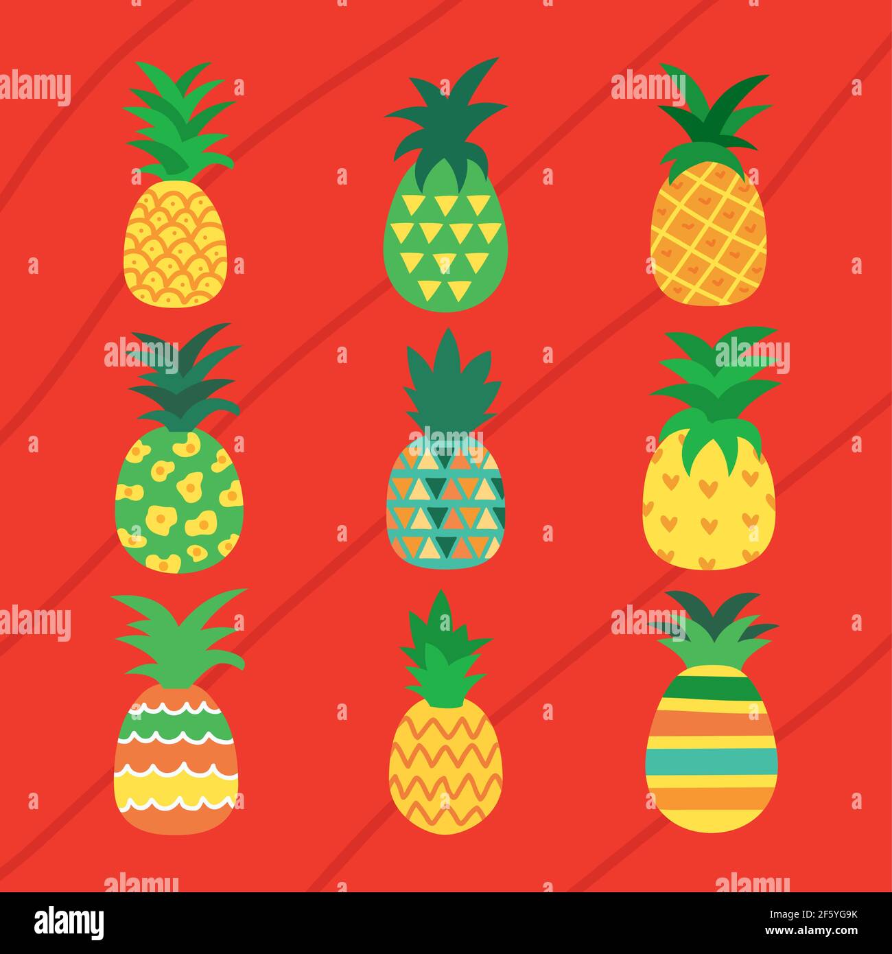 bundle of nine pineapples icons Stock Vector Image & Art - Alamy