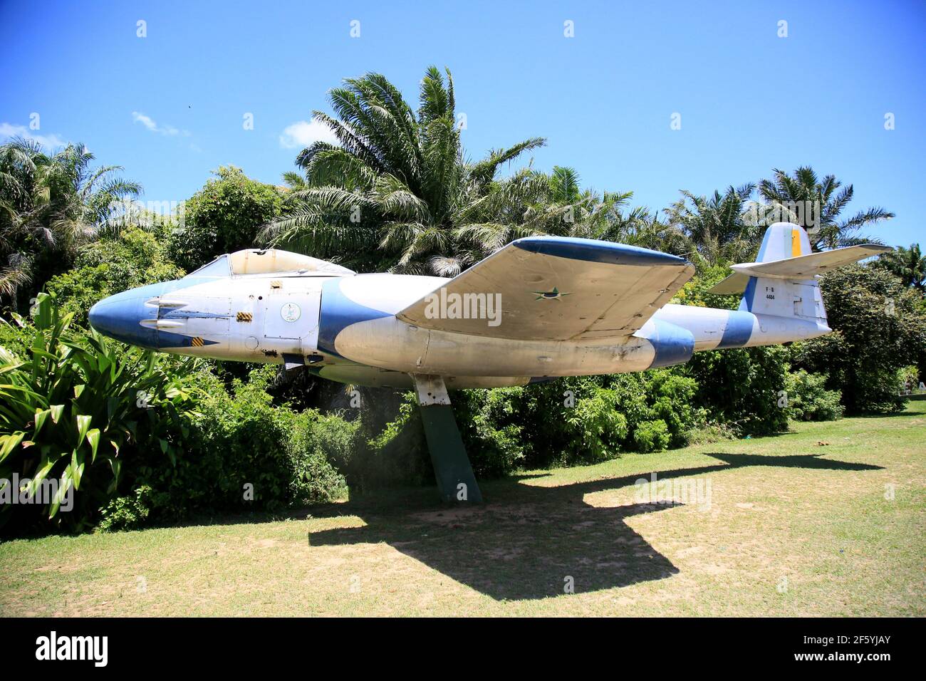 salvador, bahia, brazil - january 18, 2021: Gloster Meteor, a British-made fighter plane used in the second war is seen on display at the Salvador Air Stock Photo