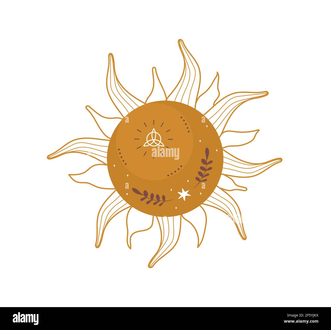 Abstract aesthetic boho sun. Scandinavian design for wallpaper and home