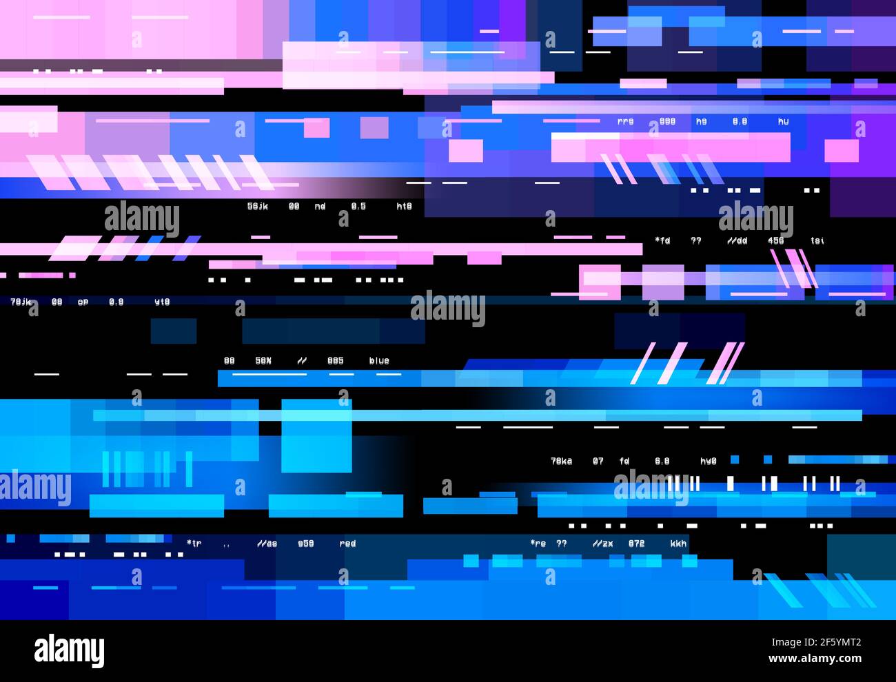 Digital Broken Screen Glitch Effect in Pixelated Style with