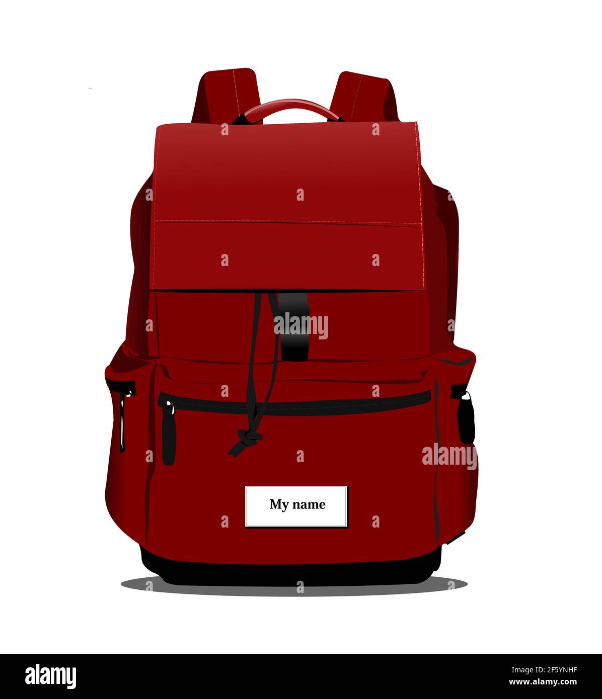 School green backpack. 3d color vector illustration Stock Vector Image