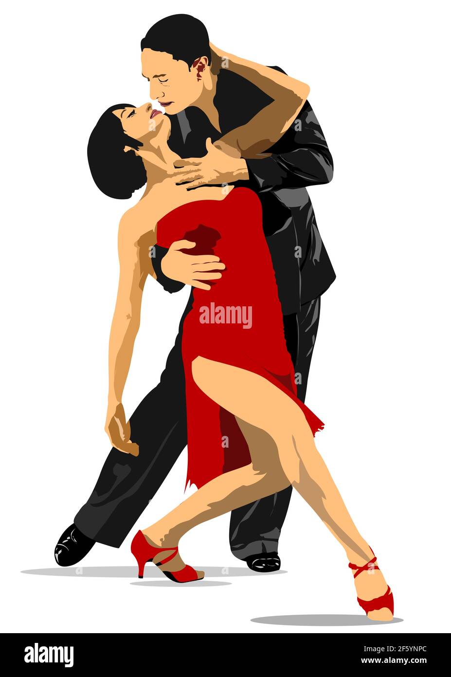Couple dancing a tango. 3d vector illustration Stock Vector Image & Art ...