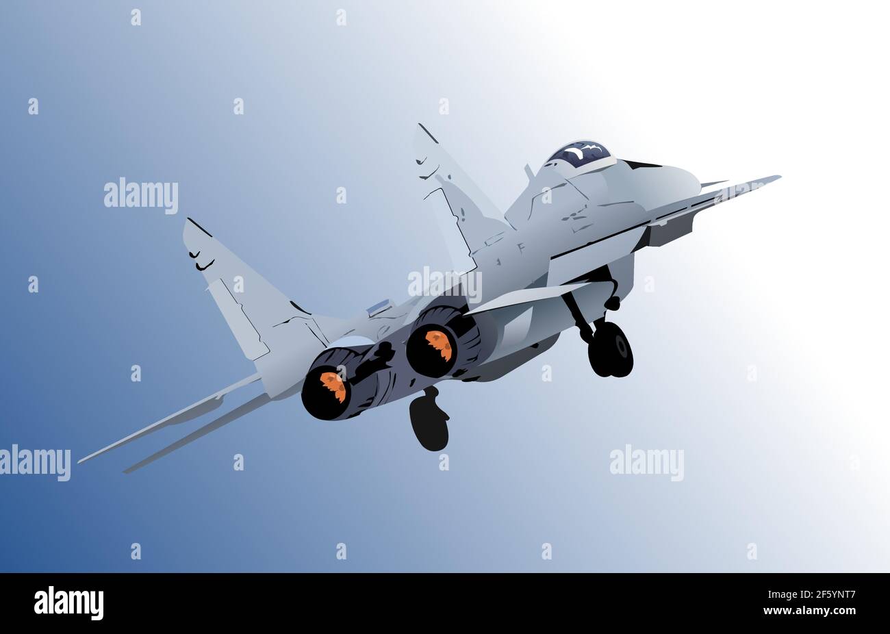 Combat aircraft. Colored 3d vector illustration for designers Stock Vector