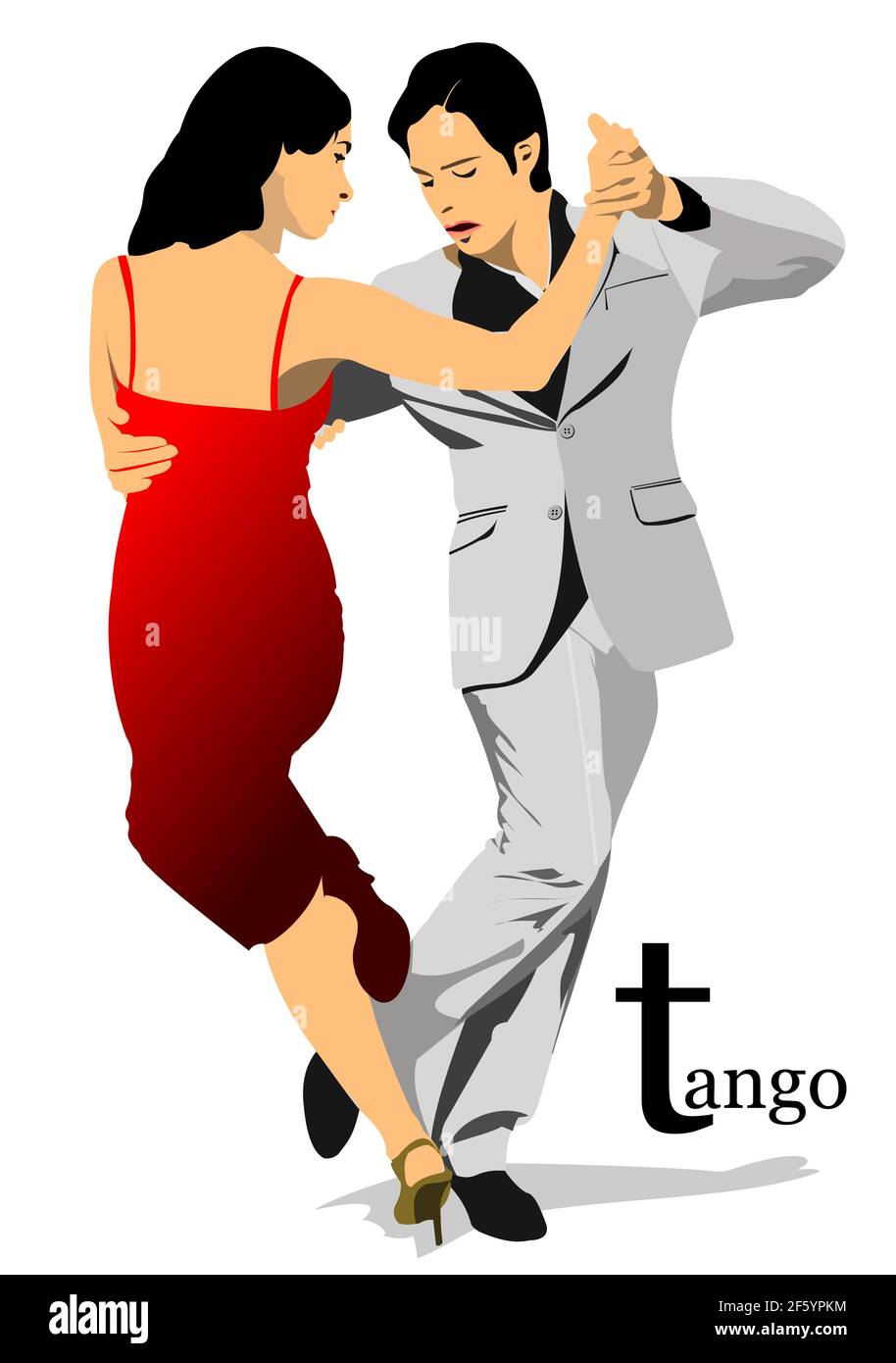 Couple dancing a tango. 3d vector illustration Stock Vector Image & Art ...
