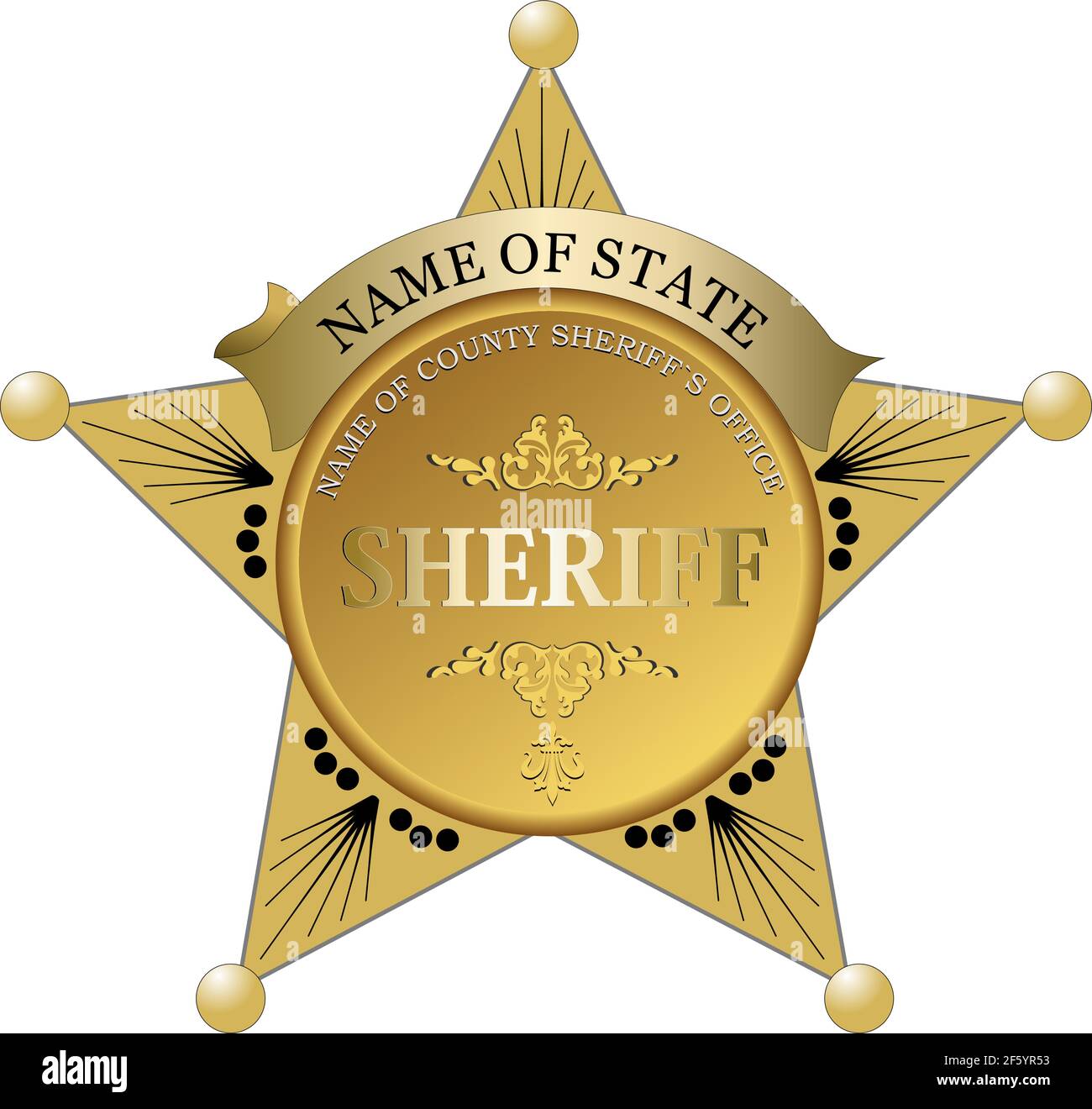 Sheriff's badge on a white background. 3d vector illustration Stock ...