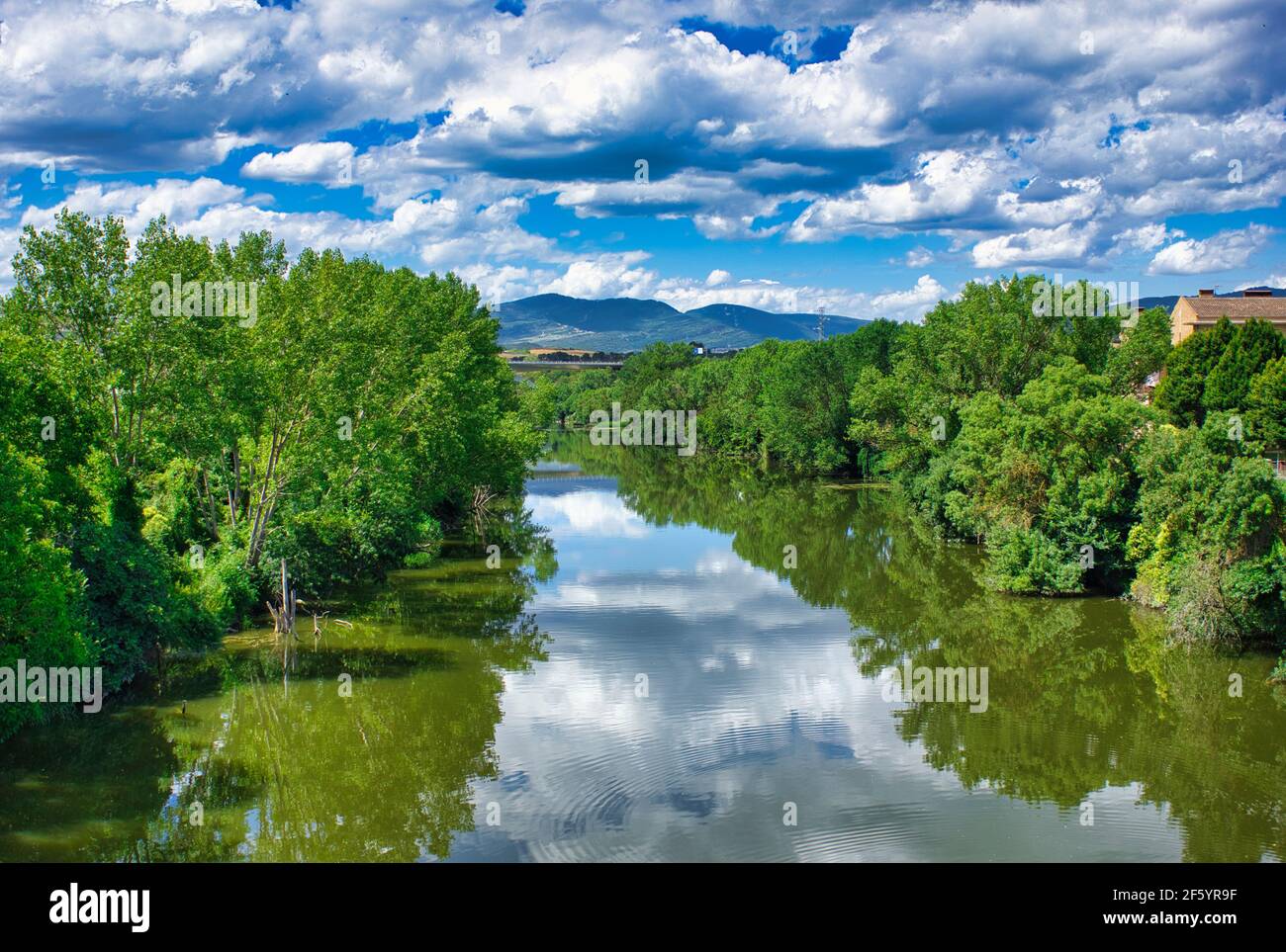 The Camino de Santiago as it passes through Puente la Reina, Navarra, Spain Stock Photo