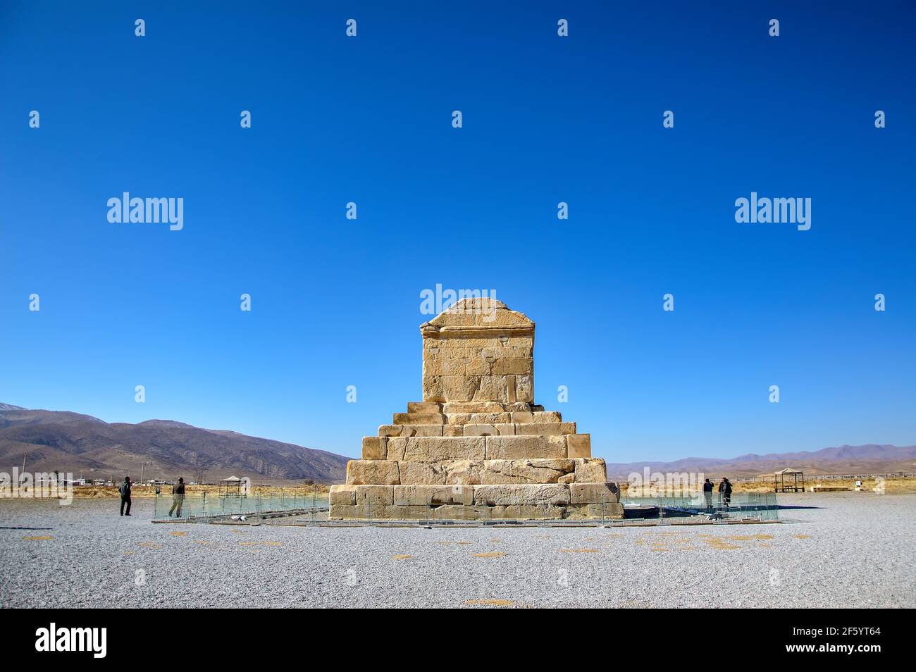 Pasargadae, Iran - December 16, 2015: The tomb of Cyrus the Great, founder of the Achaemenid empire, in Pasargadae, Iran Stock Photo