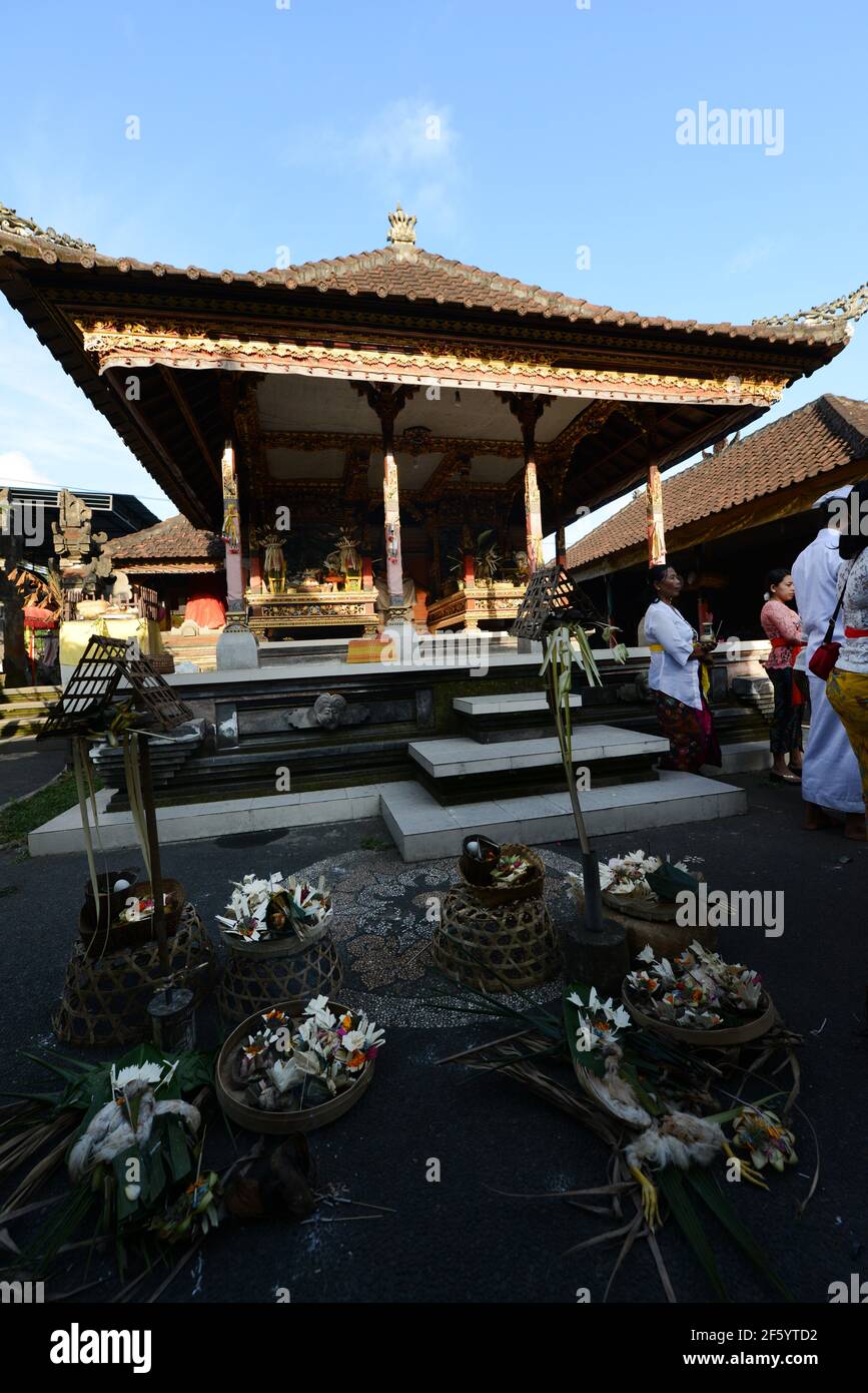 A Pre marriage blessing ceremony in a small Hindu temple in Ubud, Bali