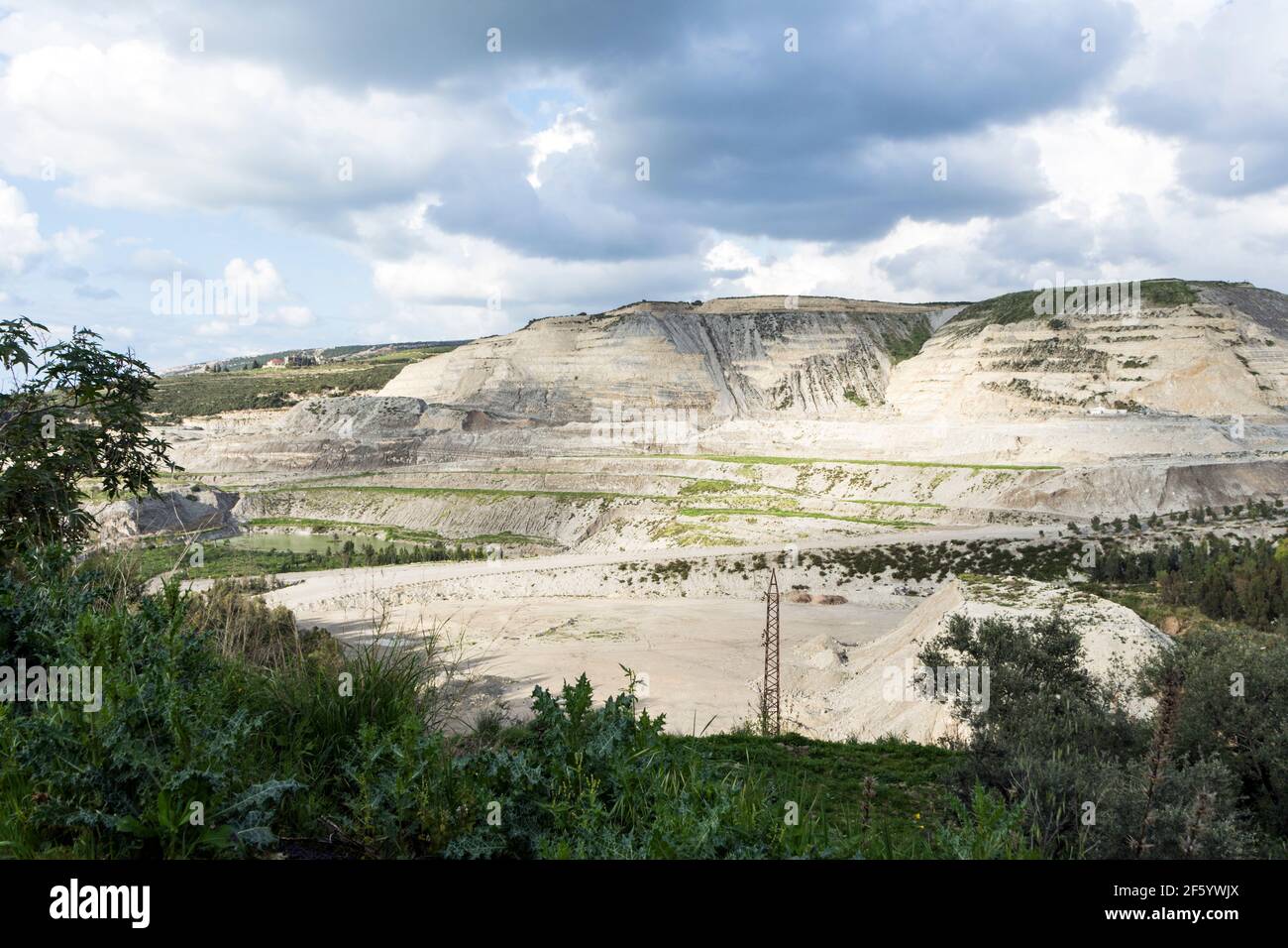 Badbhoun cement quarries in Chekka town, Koura district, Lebanon Stock Photo