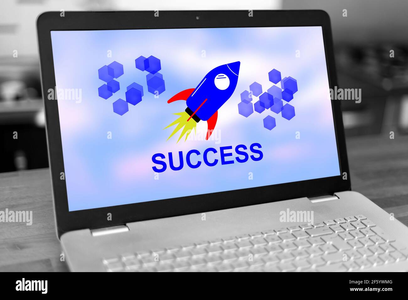Laptop screen with success concept Stock Photo - Alamy