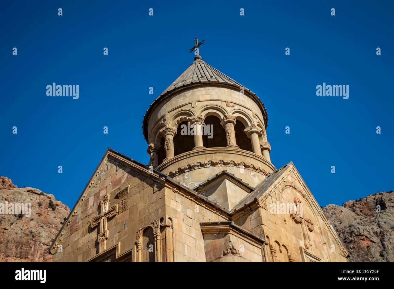 The dome and rotunda of the Burtelashen church of the Noravank monastery in Armenia Stock Photo