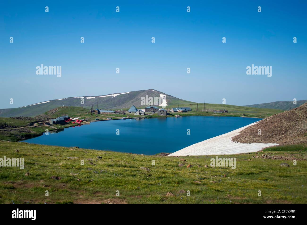 Lake Kari on the slopes of Mount Aragats in Armenia Stock Photo
