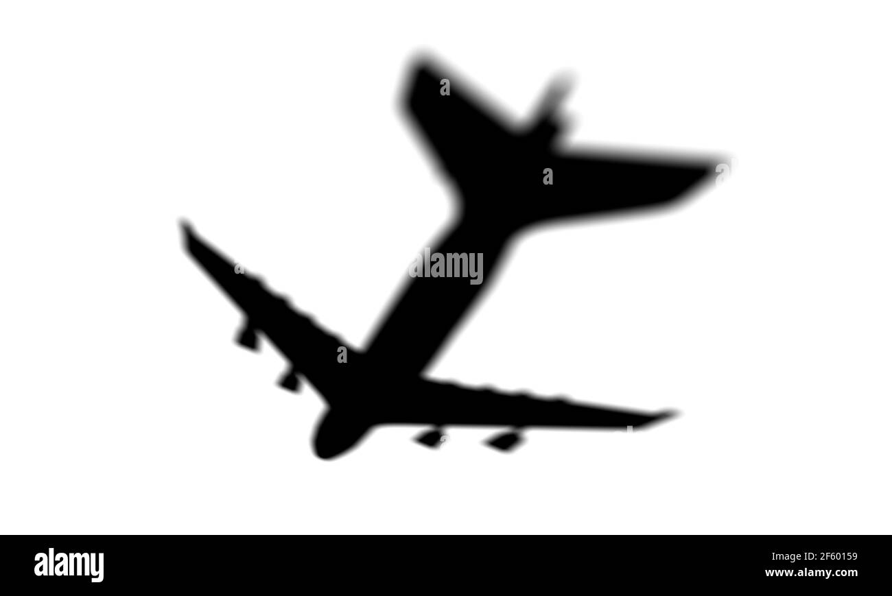 Airplane shadow on a white background. Airplane shadow isolated. High quality photo Stock Photo