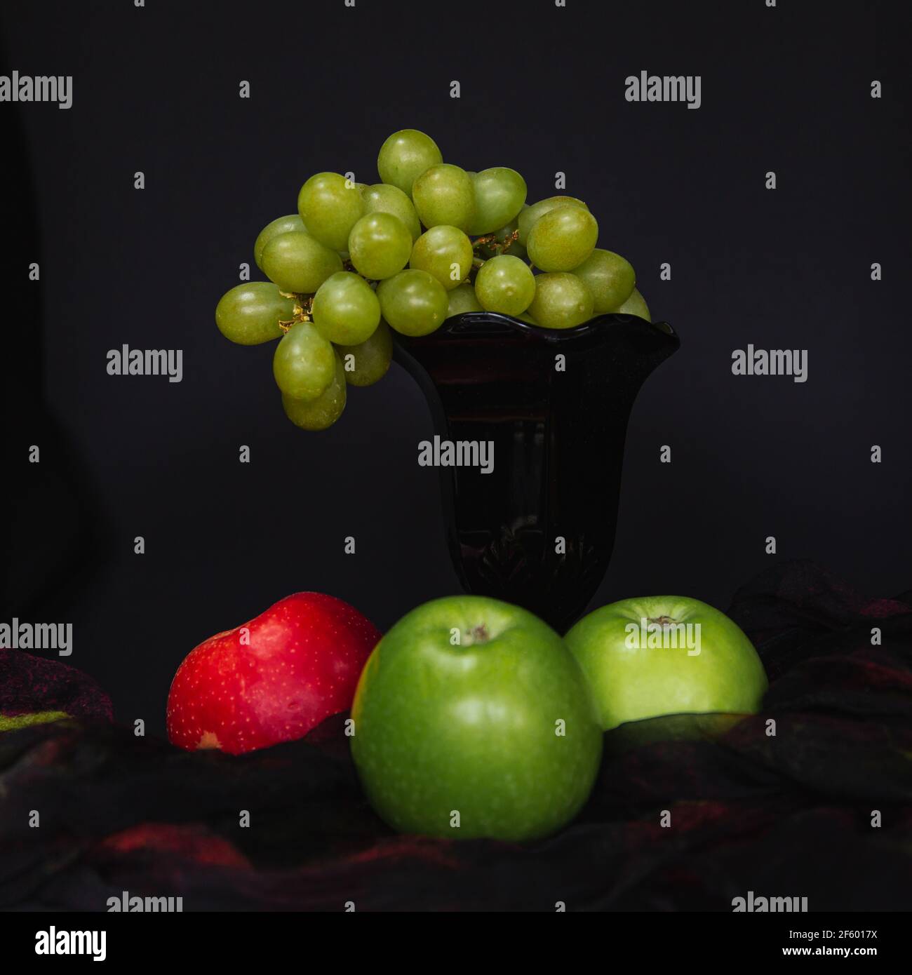 Apple,green and red apple, close up view, still life, detail shot, fruits still life, Art life, Nahaufnahme, Detailaufnahme, Stillleben, Arrangement Stock Photo
