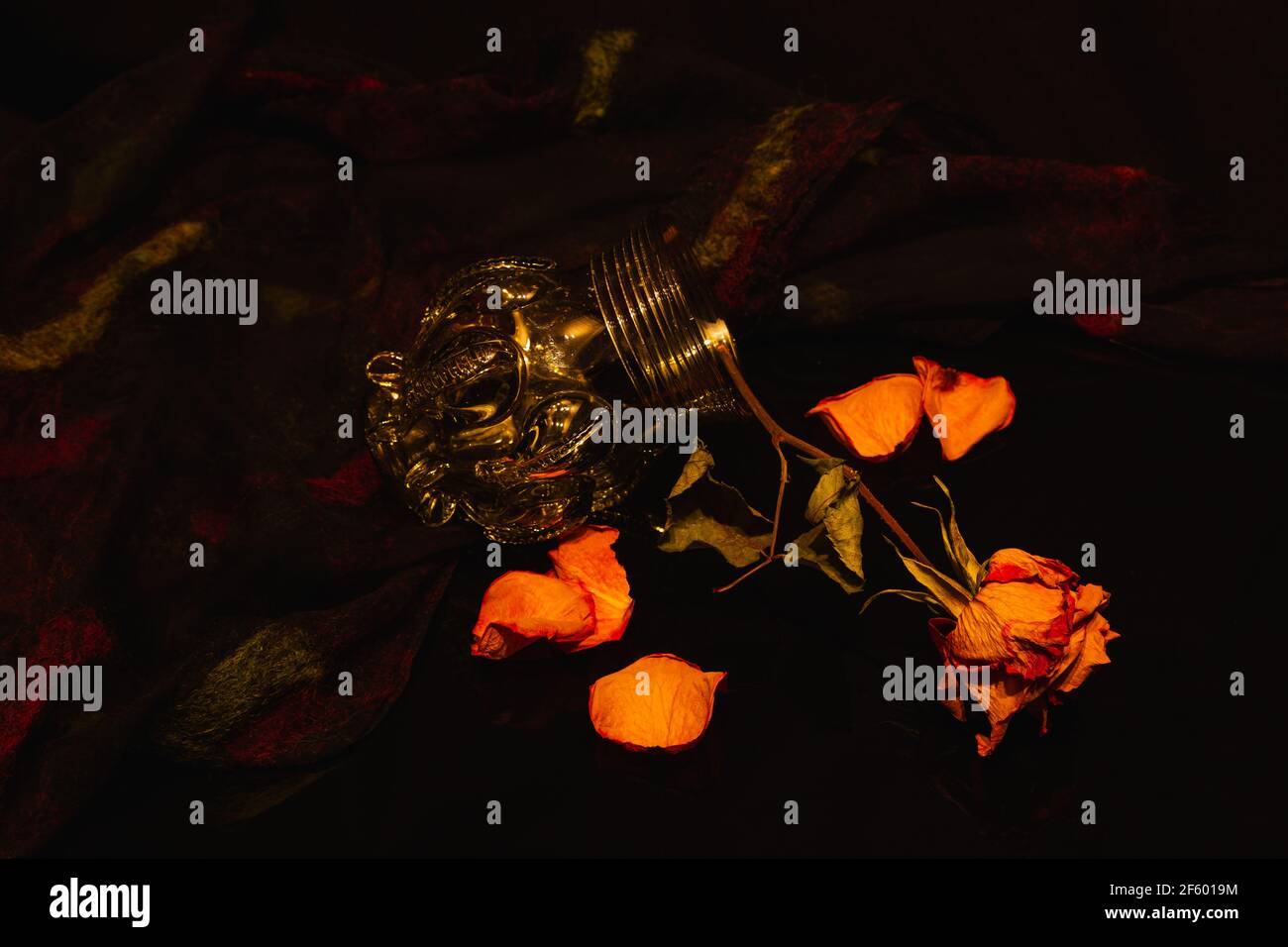rose,dry rose, close up view, still life, wilted flower, detail shot, Nahaufnahme, Detailaufnahme, historische Vase, Vergänglichkeit, transience, Stock Photo