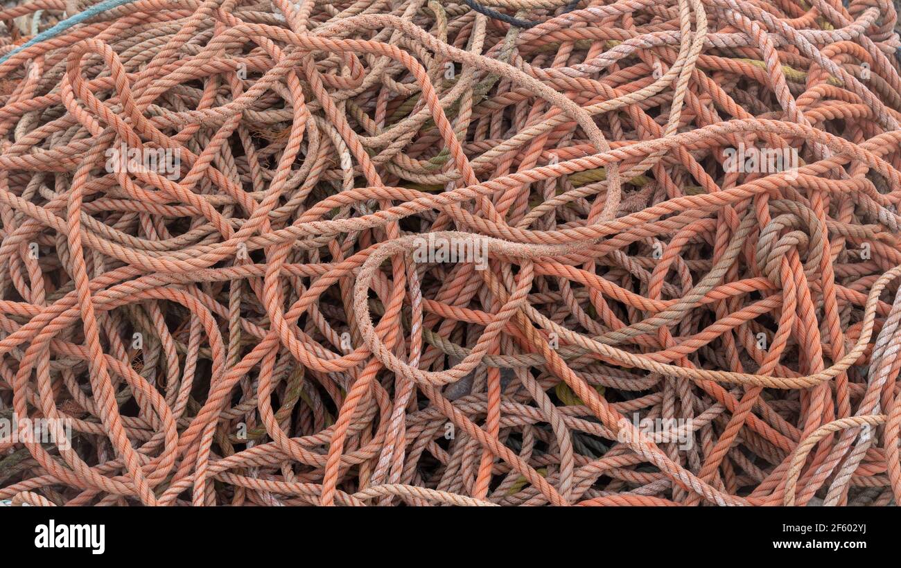 Sisal rope seen in an untidy heap Stock Photo Alamy