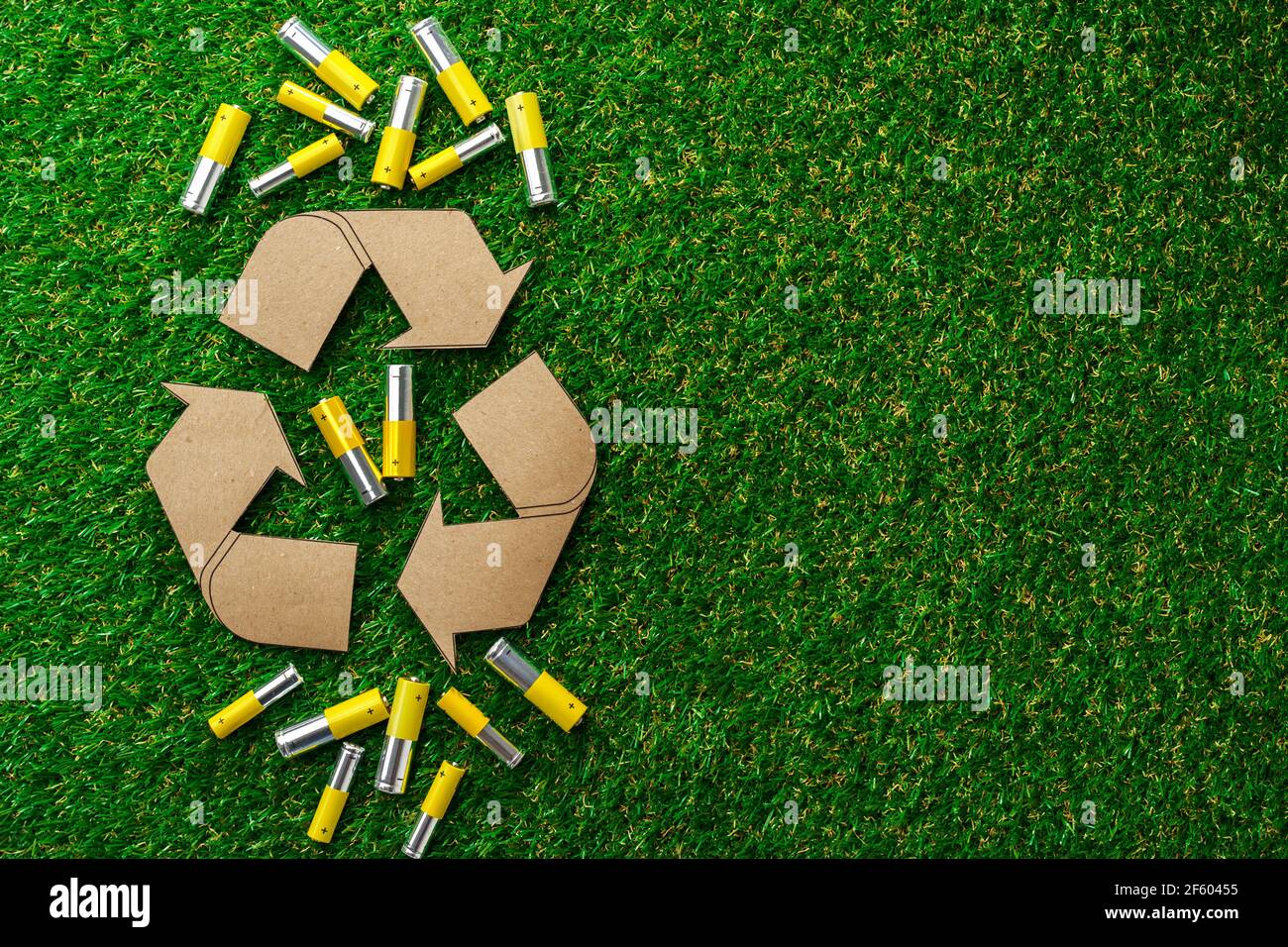 Recycling of used alkaline batteries ecological concept Stock Photo Alamy