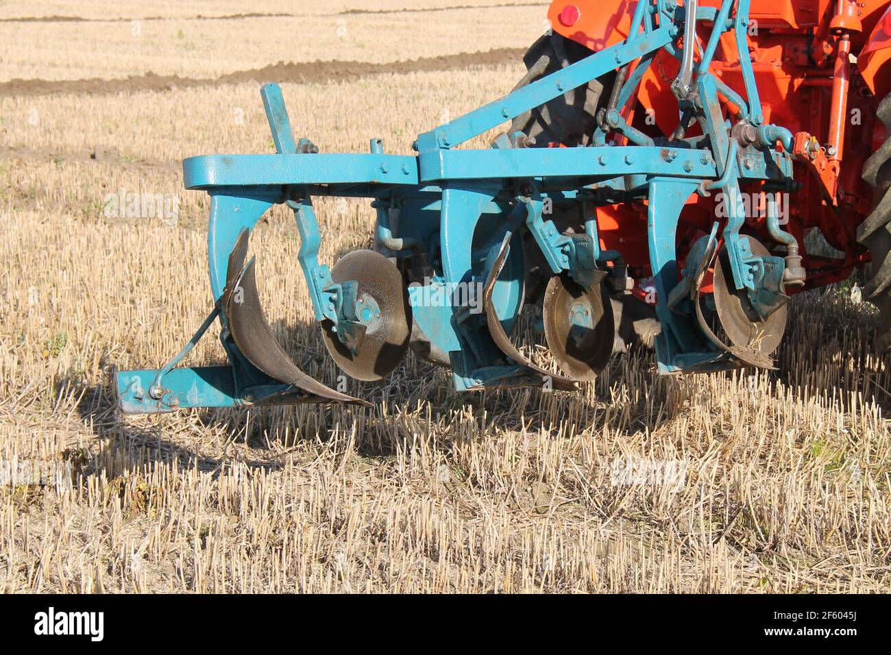 The Blades and Cutters of a Vintage Farm Plough Stock Photo Alamy