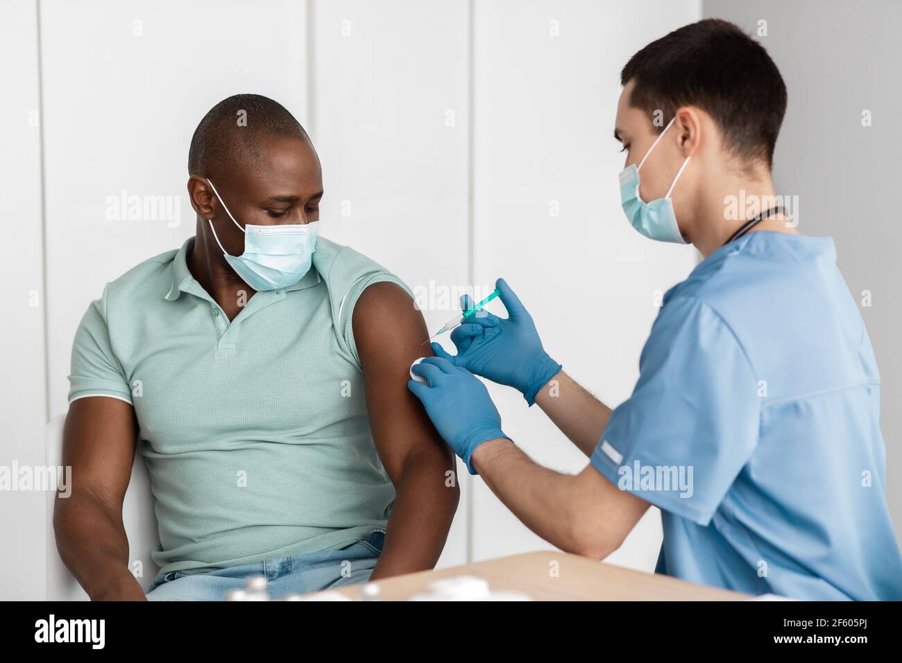 Modern medicine, global patient vaccination program and new normal Stock Photo