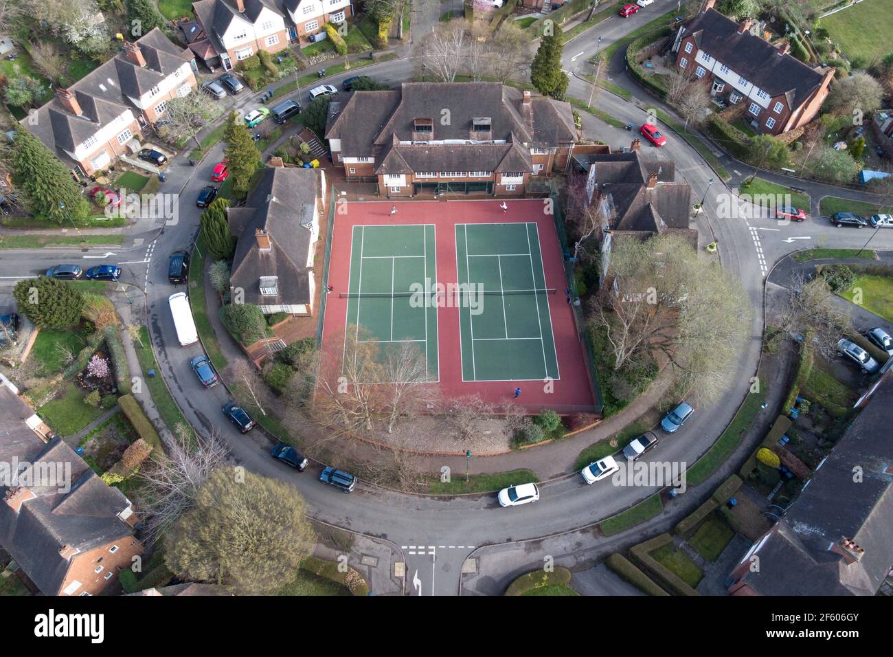 Birmingham, West Midlands, UK. 29th Mar, 2021. The Circle Tennis Club in Harborne, Birmingham UK is back in action as various coronavirus lockdown restrictions have been lifted on 'Happy Monday'. The rule of 6 has also been introduced meaning more people can congregate together outside. Pic by Credit: Sam Holiday/Alamy Live News Stock Photo