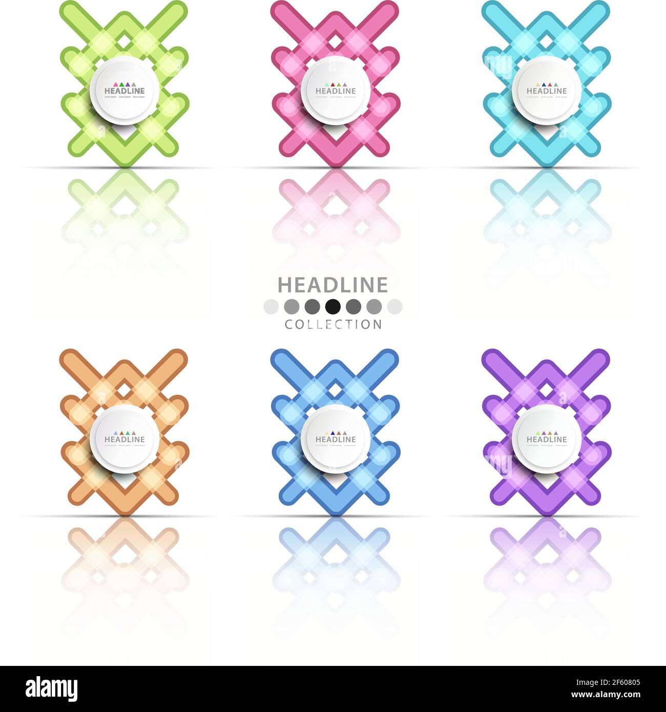 Brochure header colorful layout background template design collection Stock Vector