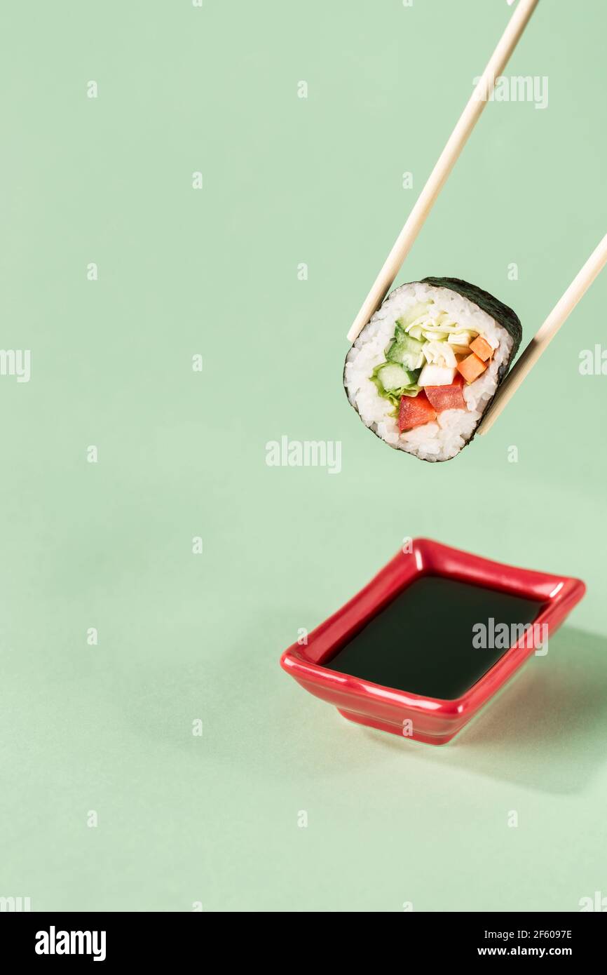 Homemade Vegan Sushi Rolls - Vibrant plate