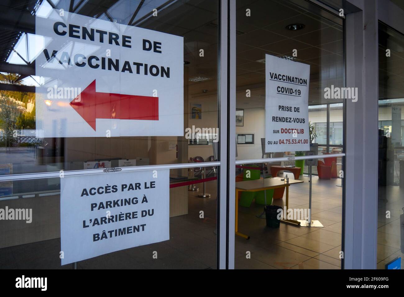 Anti-Covid-19 vaccine center, Montélimar, Drôme, France Stock Photo