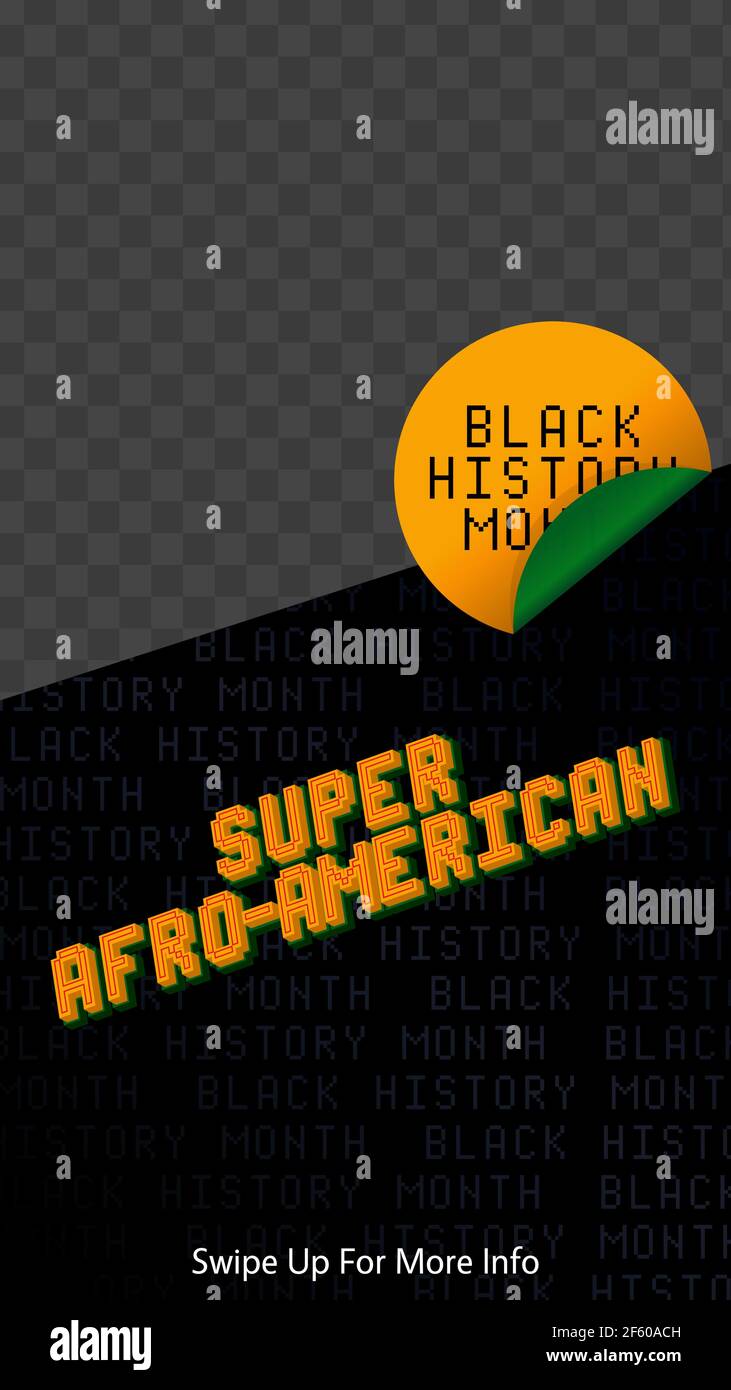 Super Afro-American. Black history month banner for social media. African American history screen backdrop for posts, banners, cards. Vector illustrat Stock Vector