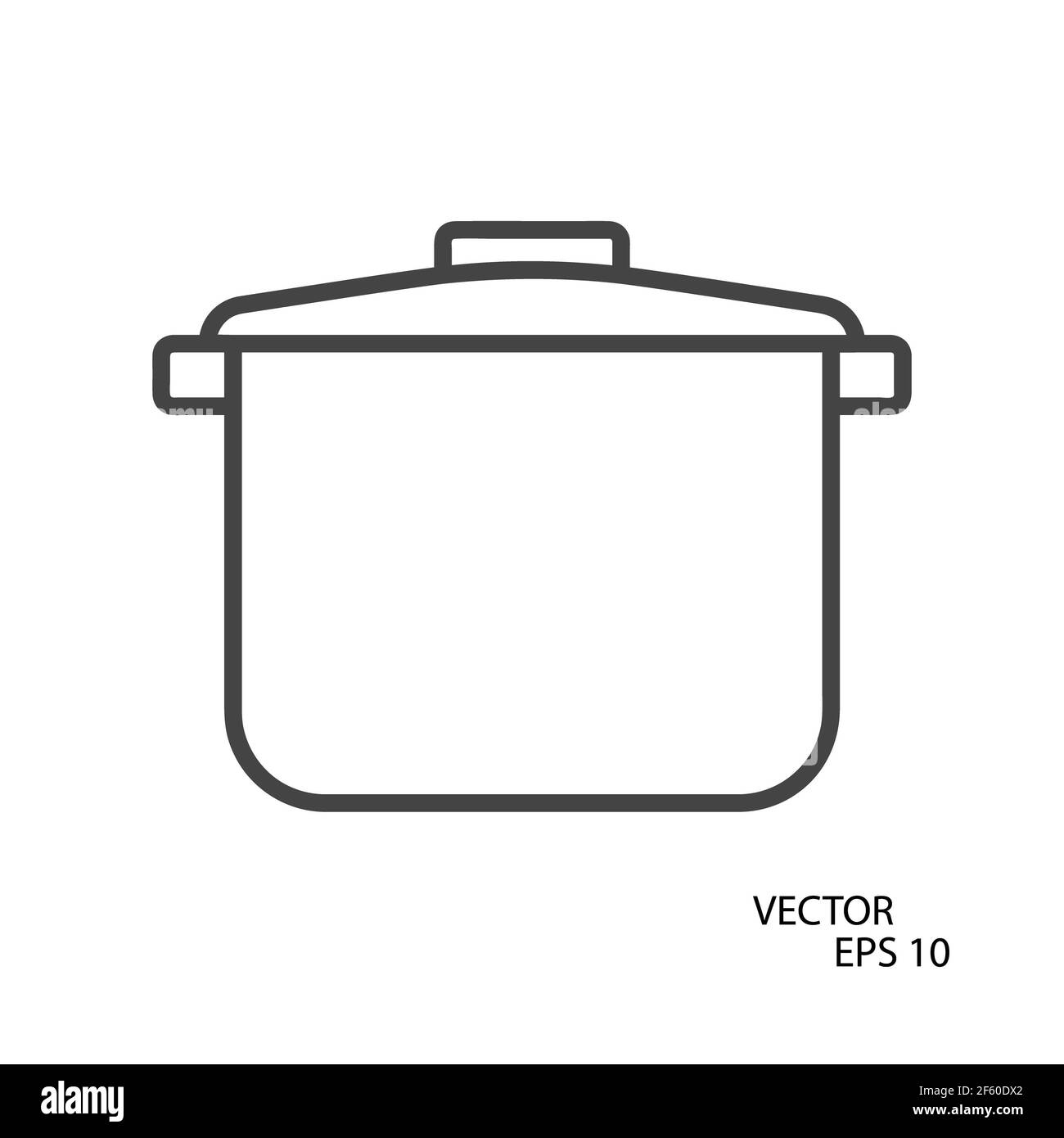 Pot flat icon. Pictogram for web. Line stroke. Isolated on white ...