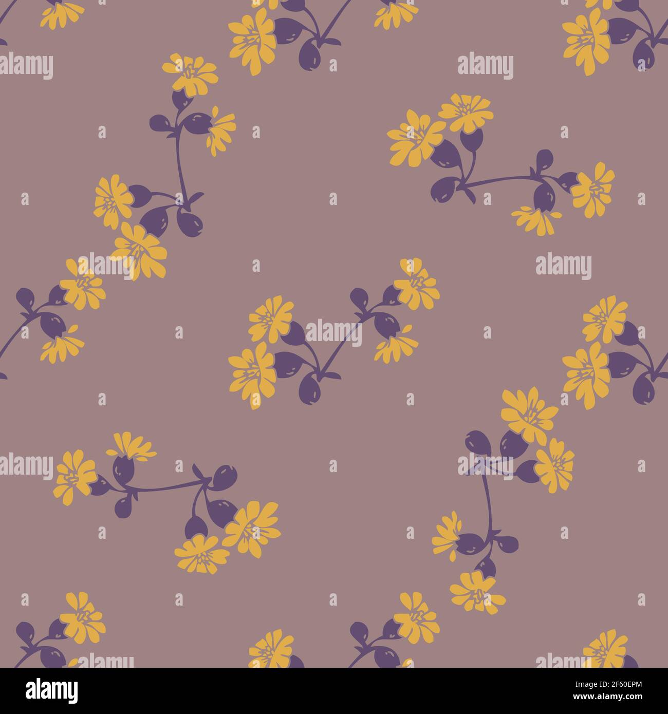 Hand drawn meadow flowers seamless pattern abstract background ...