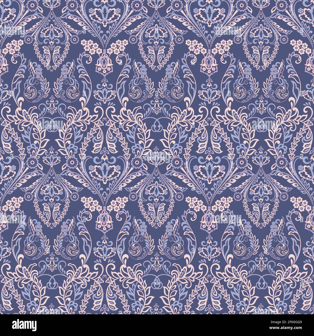 Vector Baroque floral pattern. Seamless classic floral ornament Stock ...