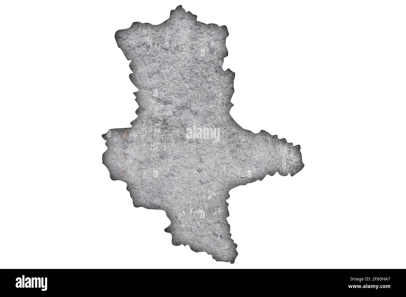 Map of Saxony-Anhalt on weathered concrete Stock Photo - Alamy